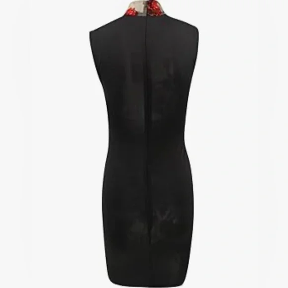 Red Sequin Flowers & Mesh Dress - Picture 12 of 15